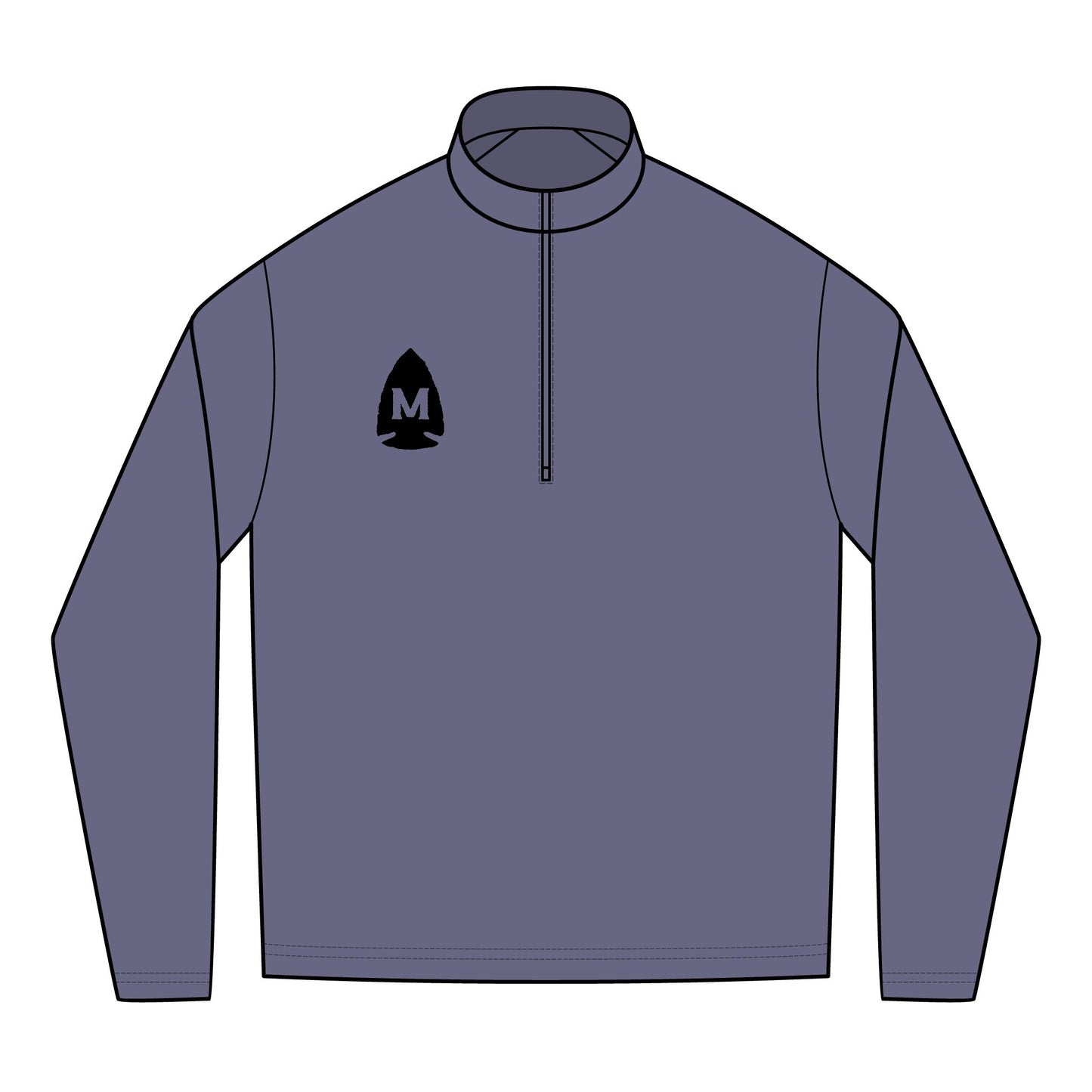 Embroidered Men's Quarter‑Zip Pullover – Moisture‑Wicking Tri‑Blend